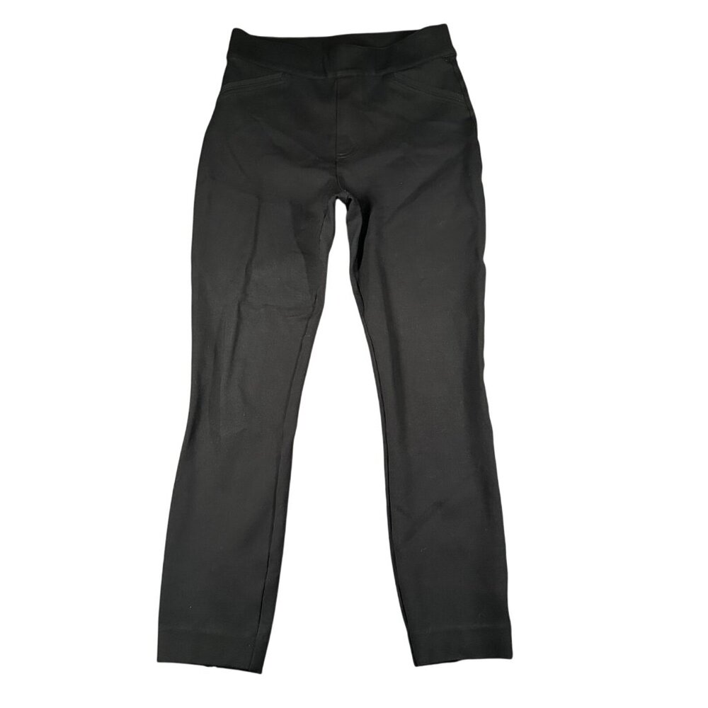 Spanx Pants Womens Small Black High Rise Stretch Skinny Jeggings Pull On Slit